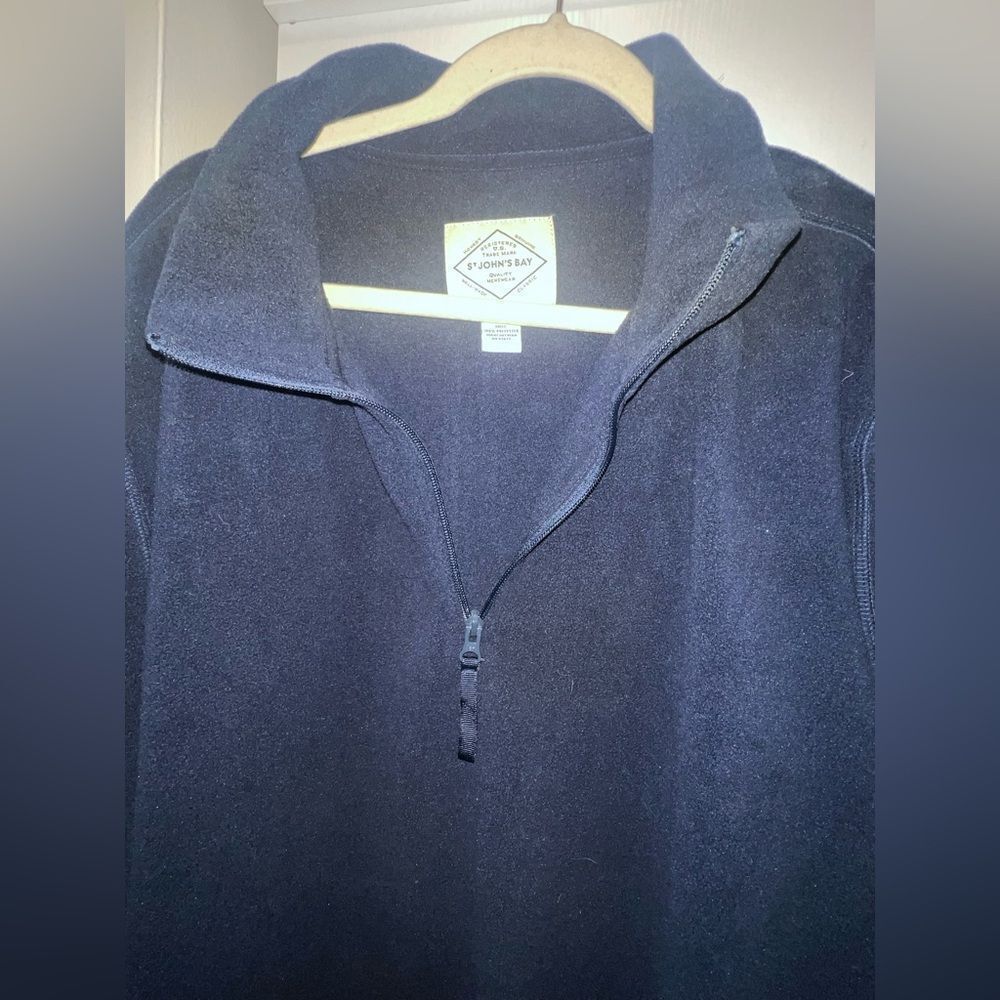 St. John's Bay Men's Dark Blue Zip-Up Sweater